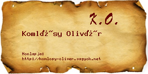 Komlósy Olivér névjegykártya