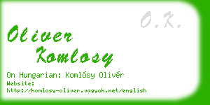 oliver komlosy business card